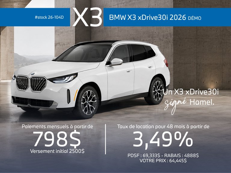 HamelBMW Accueil juin X3