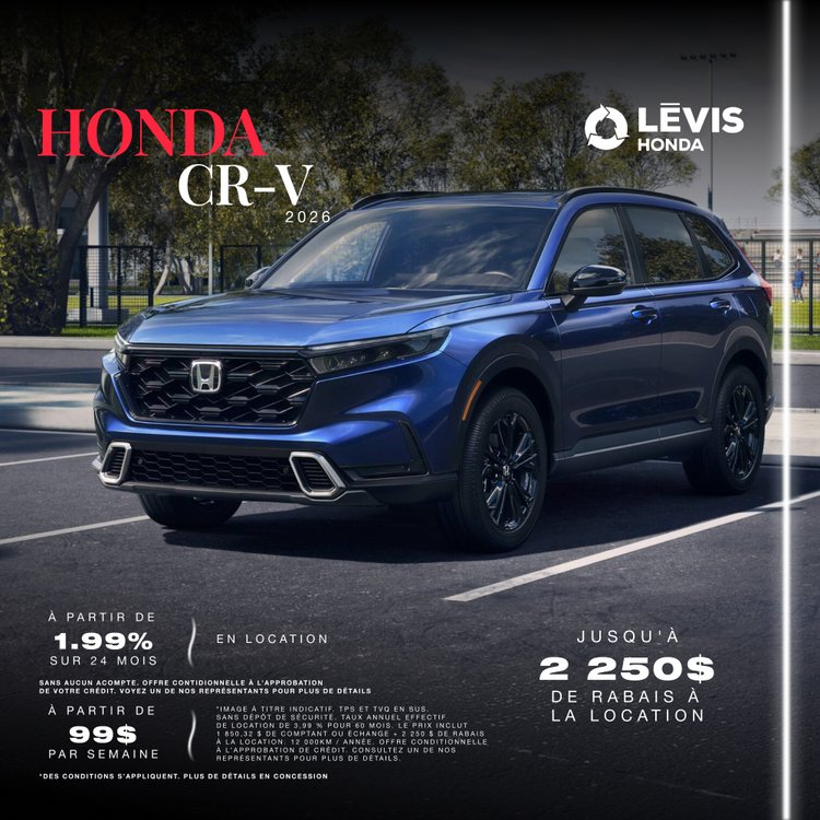 Levis Honda promo juillet CR V FR