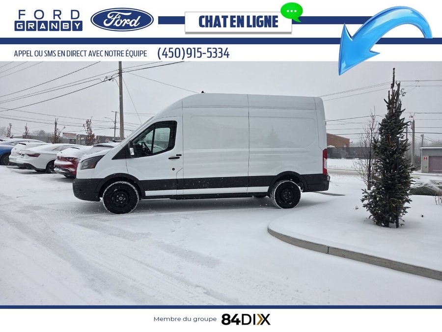 Ford E-TRANSIT FOURGONNETTE UTILITAIRE T-350 toit surélevé PA 148 po PNBV de 9 500 lb 2024 Blanc