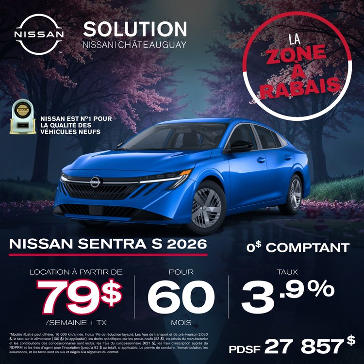 Solution nissan promo avril Sentra S 2026 FR