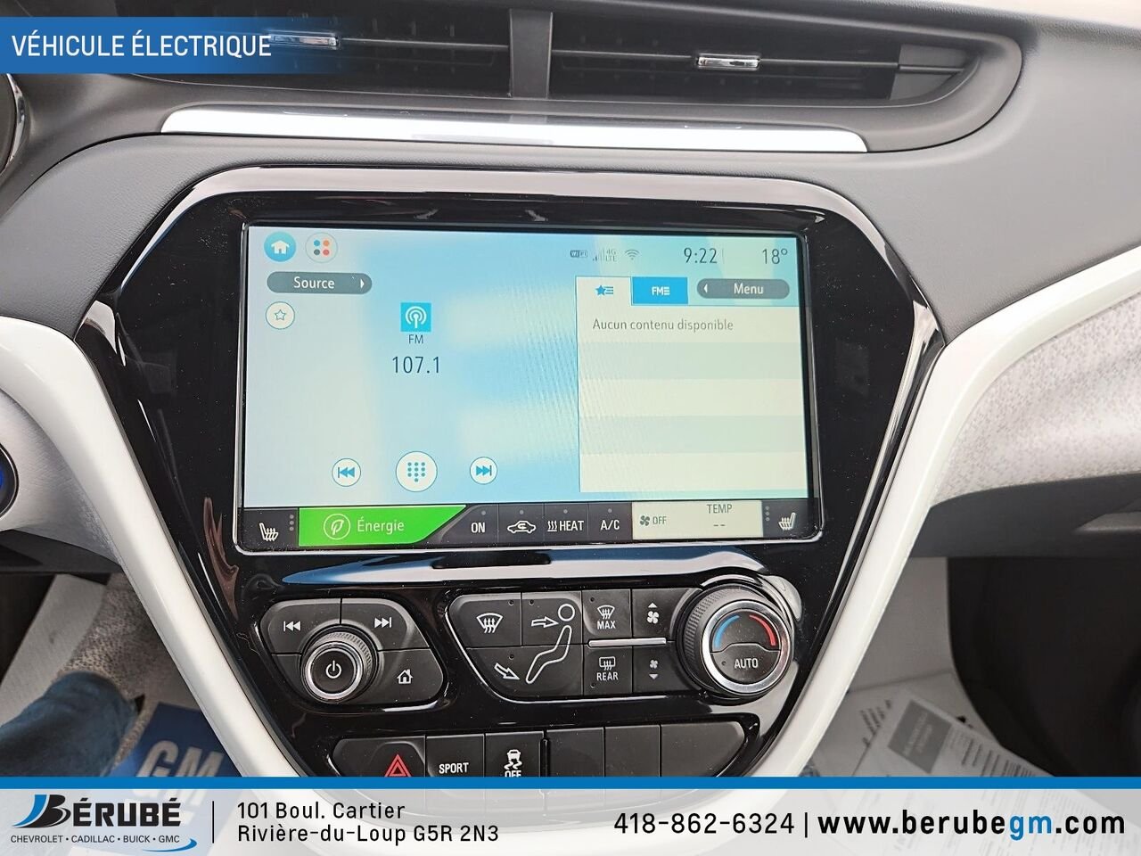 CHEVROLET BOLT EV Familiale 5 portes LT 2019 Blanc Rivière-du-Loup - photo #14