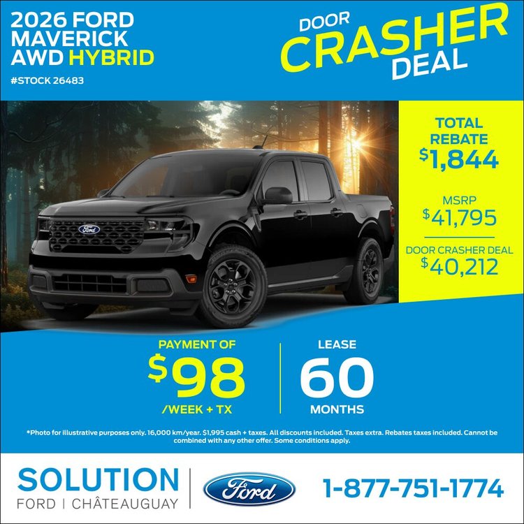 Solution Ford promo juillet MAVERICK HYBRIDE 2026 EN