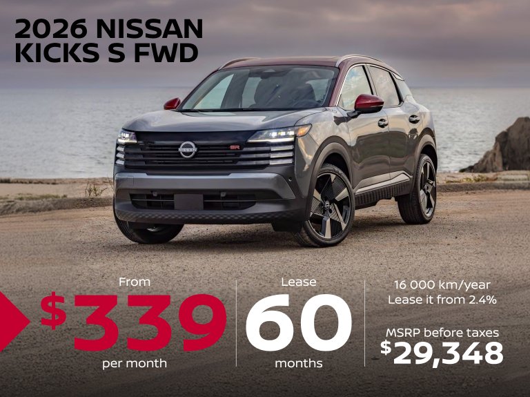 Nissan vimont Accueil mai KICKS S 2026