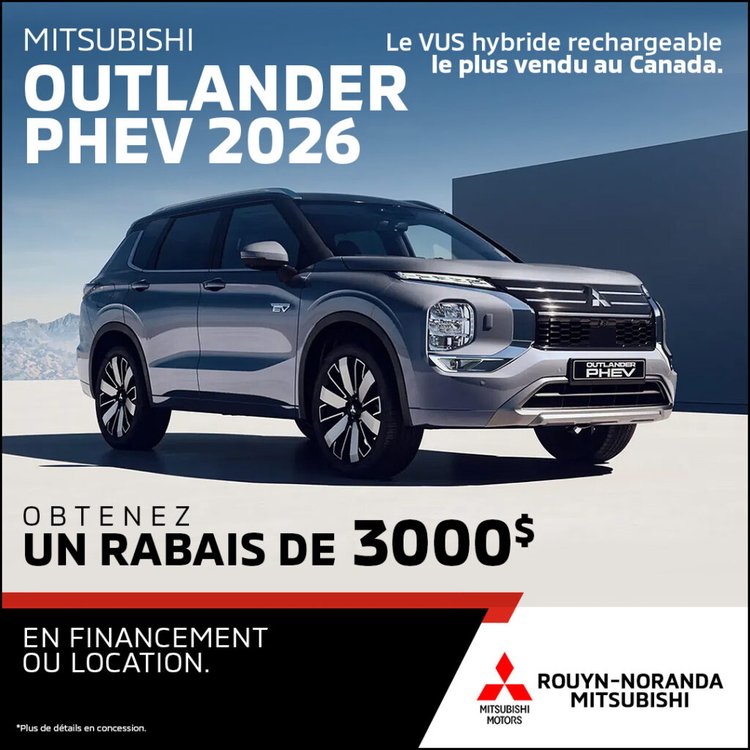 Rouyn noranda mitsubishi promo OUTLANDER PHEV 2026 avril FR 1024x1024