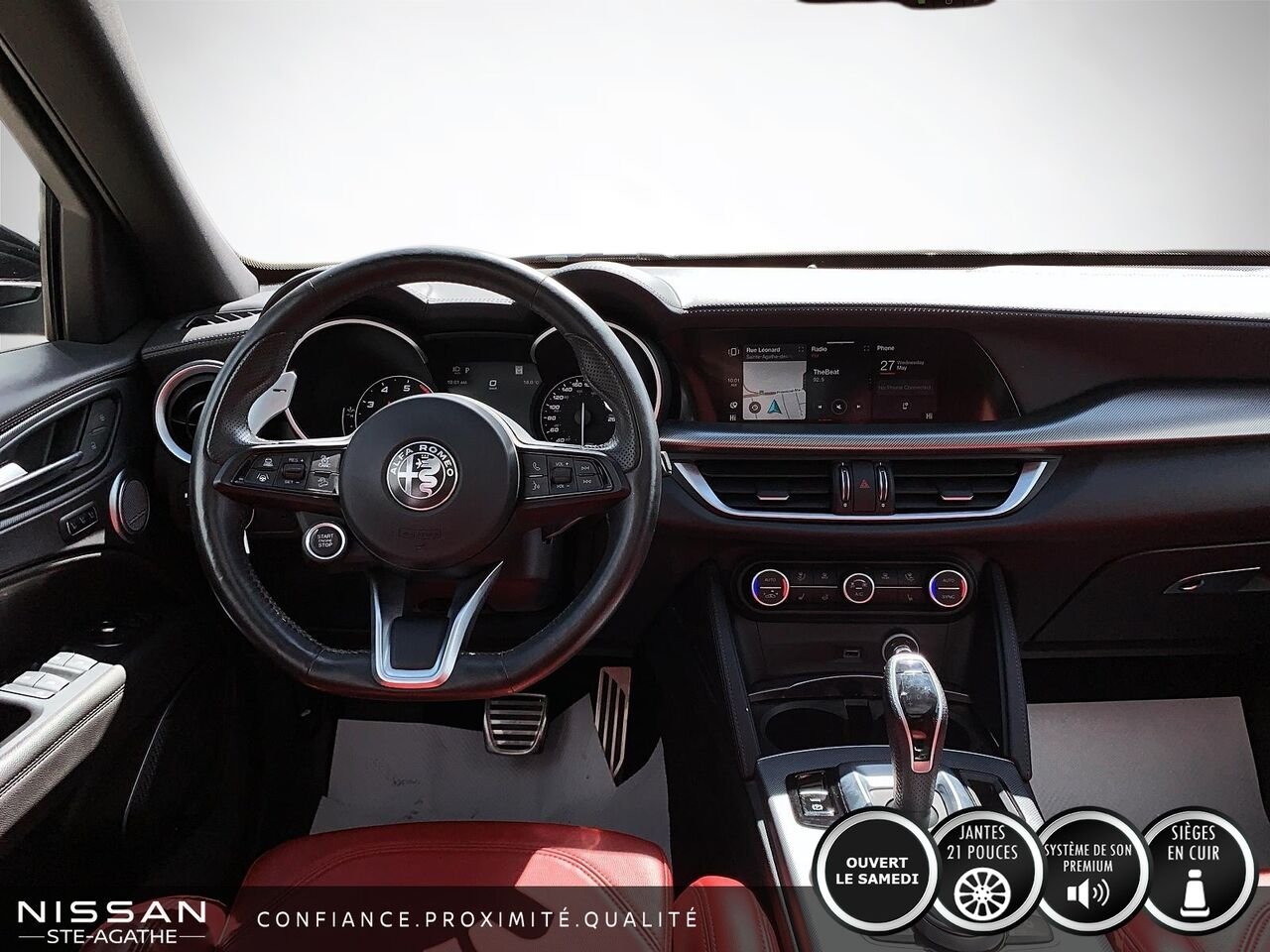 2022 Alfa Romeo Stelvio Veloce | CUIR ROUGE | TOIT PANORAMIQUE | AWD | Black Saint-Jérôme - photo #9