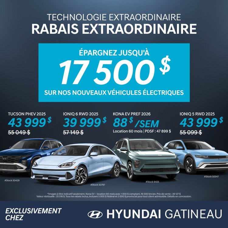 Hyundai Gatineau promo fevrier vehicules electriques FR