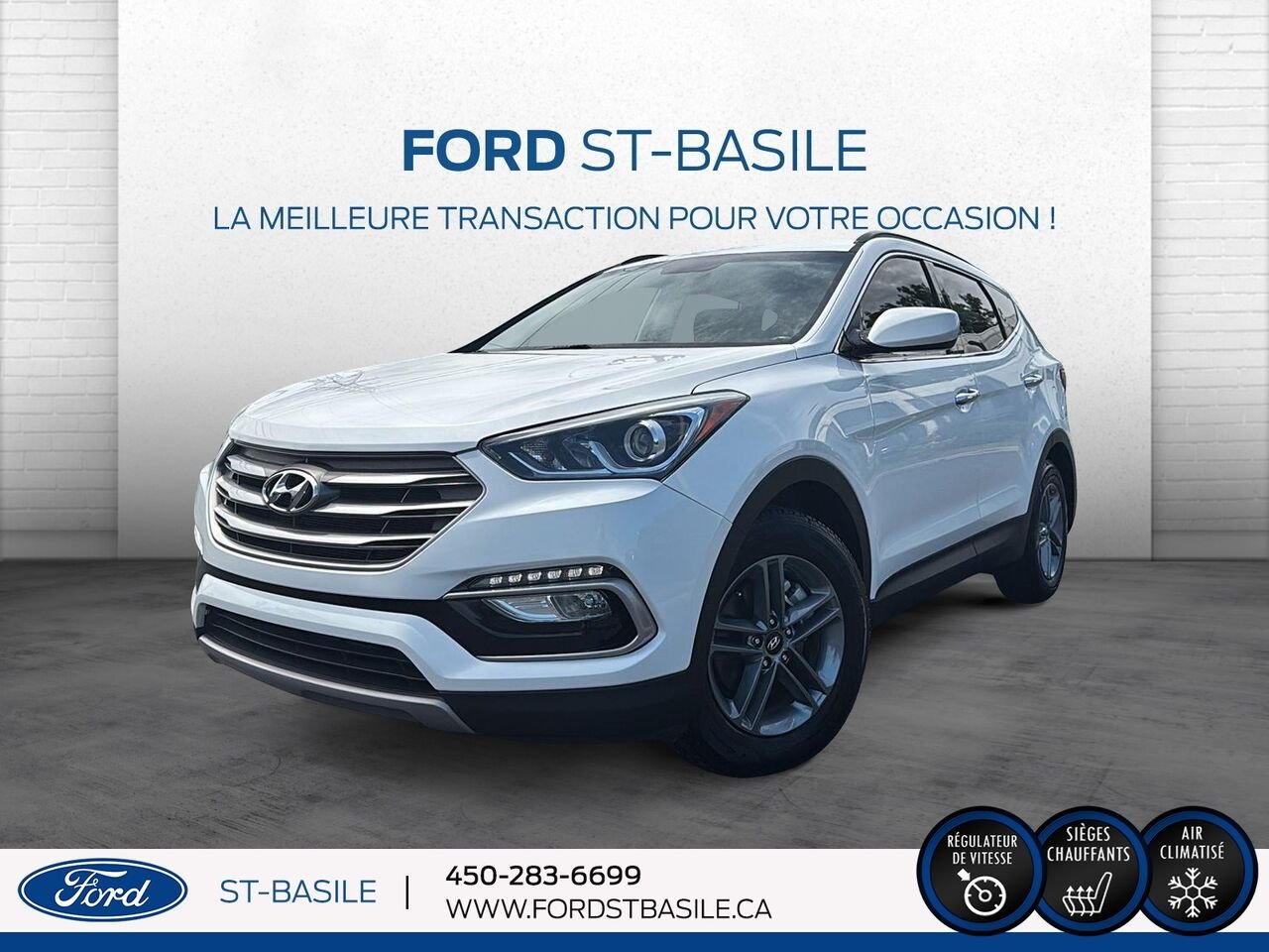 2017 HYUNDAI Santa Fe White Saint-Basile-le-Grand - photo #0