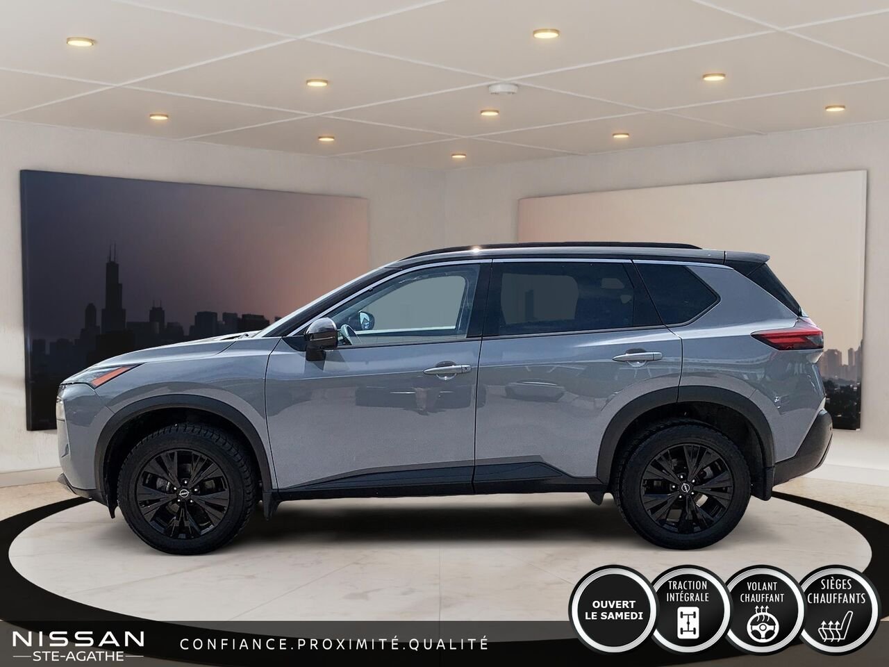 Nissan Rogue MIDNIGHT | CUIR | TOIT PANORAMIQUE | AWD | 2023 Gris Saint-Jérôme - photo #5