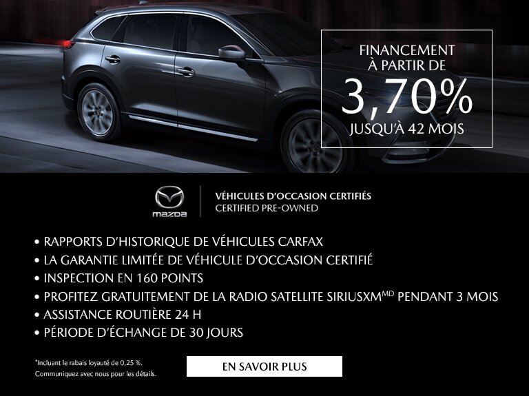 Montmagny mazda CERTIFIÉS 3.70 accueil novembre