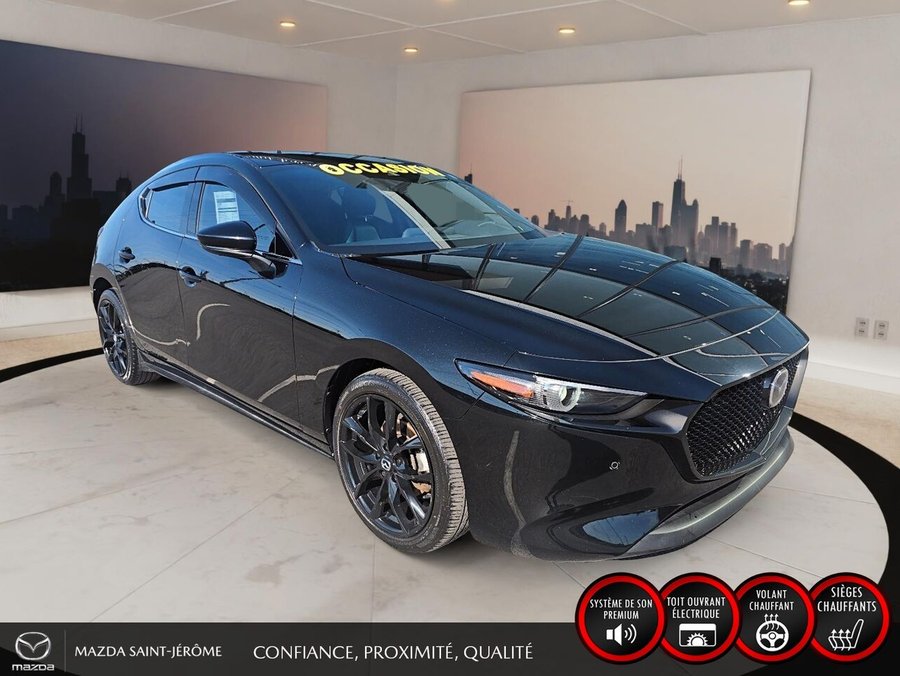 Mazda Mazda3 Sport GT | CUIR | TOIT OUVRANT | AUTOMATIQUE | 2022 Noir