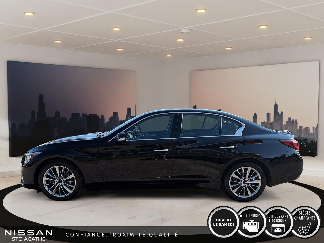 INFINITI Q50 LUXE| TOIT| AWD| CARPLAY 2024 Noir Saint-Jérôme - photo #5