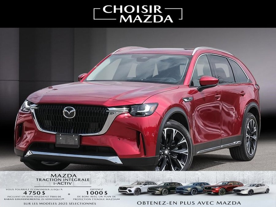 Mazda CX-90 hybride rechargeable 2025 2025 Rouge artisanal cristal métallisé