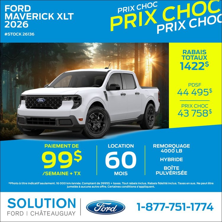 Solution Ford promo mai MAVERICK XLT 2026 FR