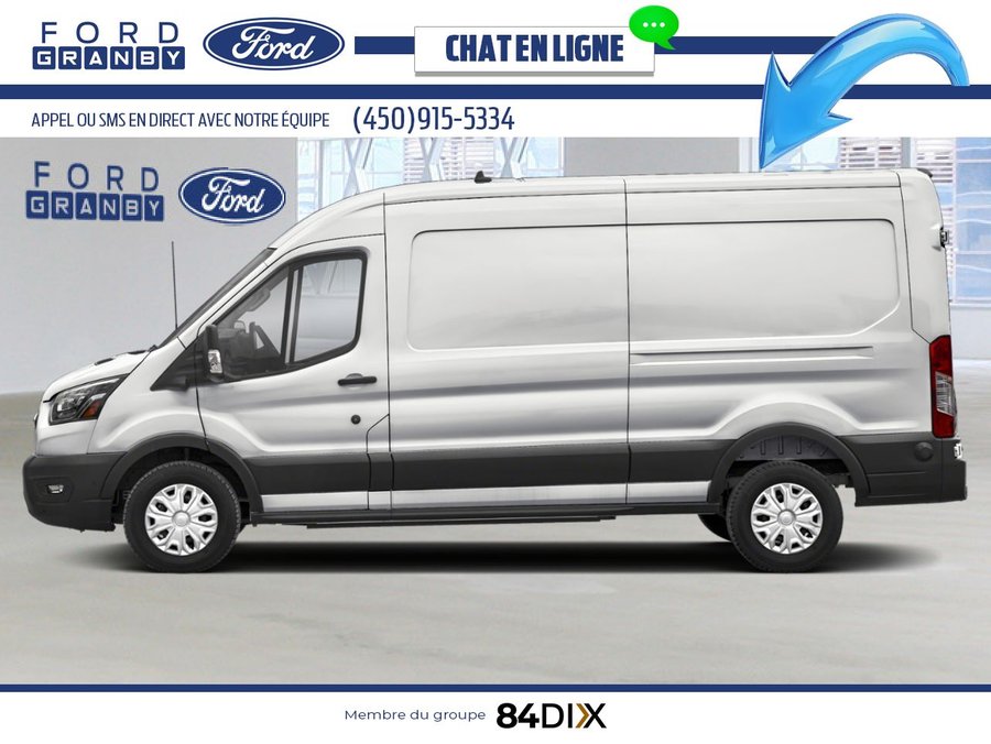 Ford E-Transit fourgonnette utilitaire T-350 EL PA toit surélevé 148 po PNBV de 9 500 lb 2025 Blanc Oxford