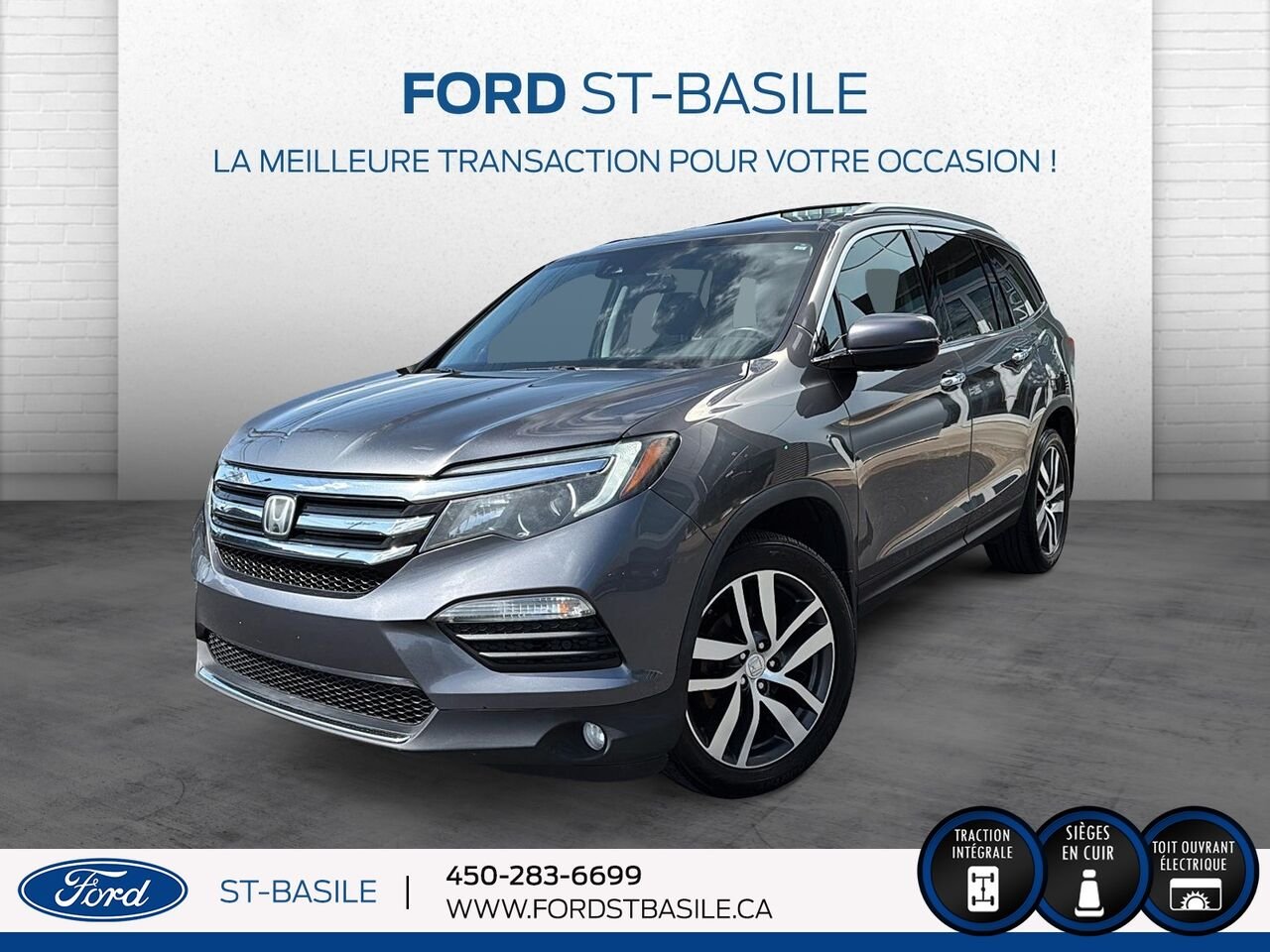 HONDA PILOT 2016 Gris Saint-Basile-le-Grand - photo #0