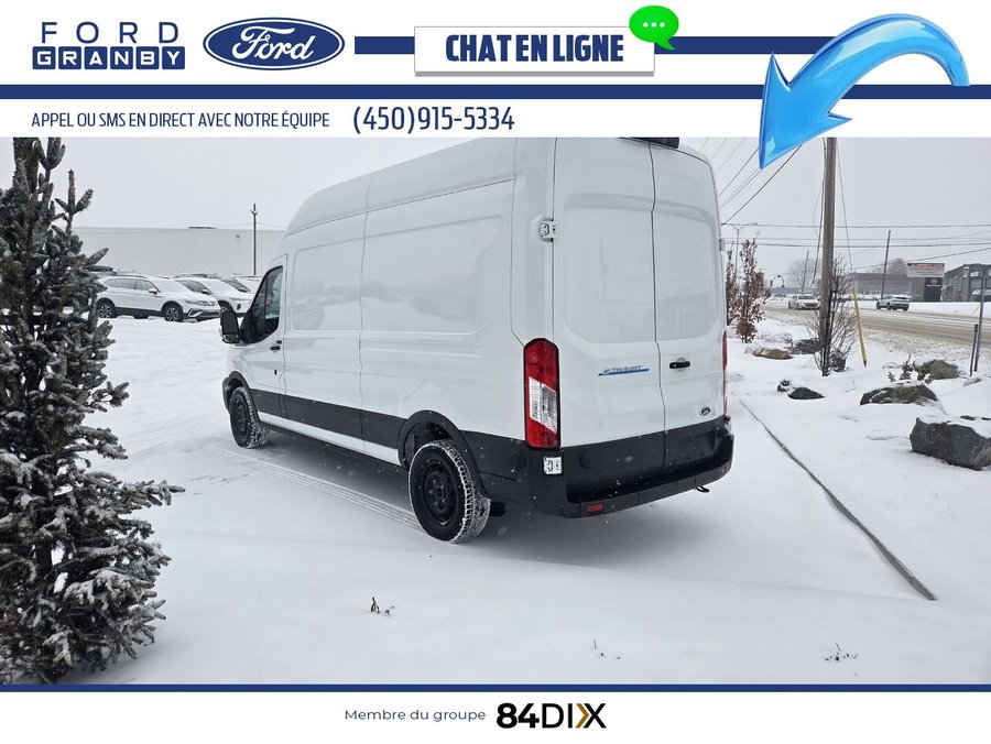 Ford E-TRANSIT FOURGONNETTE UTILITAIRE T-350 toit surélevé PA 148 po PNBV de 9 500 lb 2024 Blanc