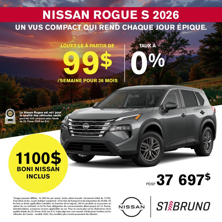 St bruno nissan promo juillet rogue 2026 FR