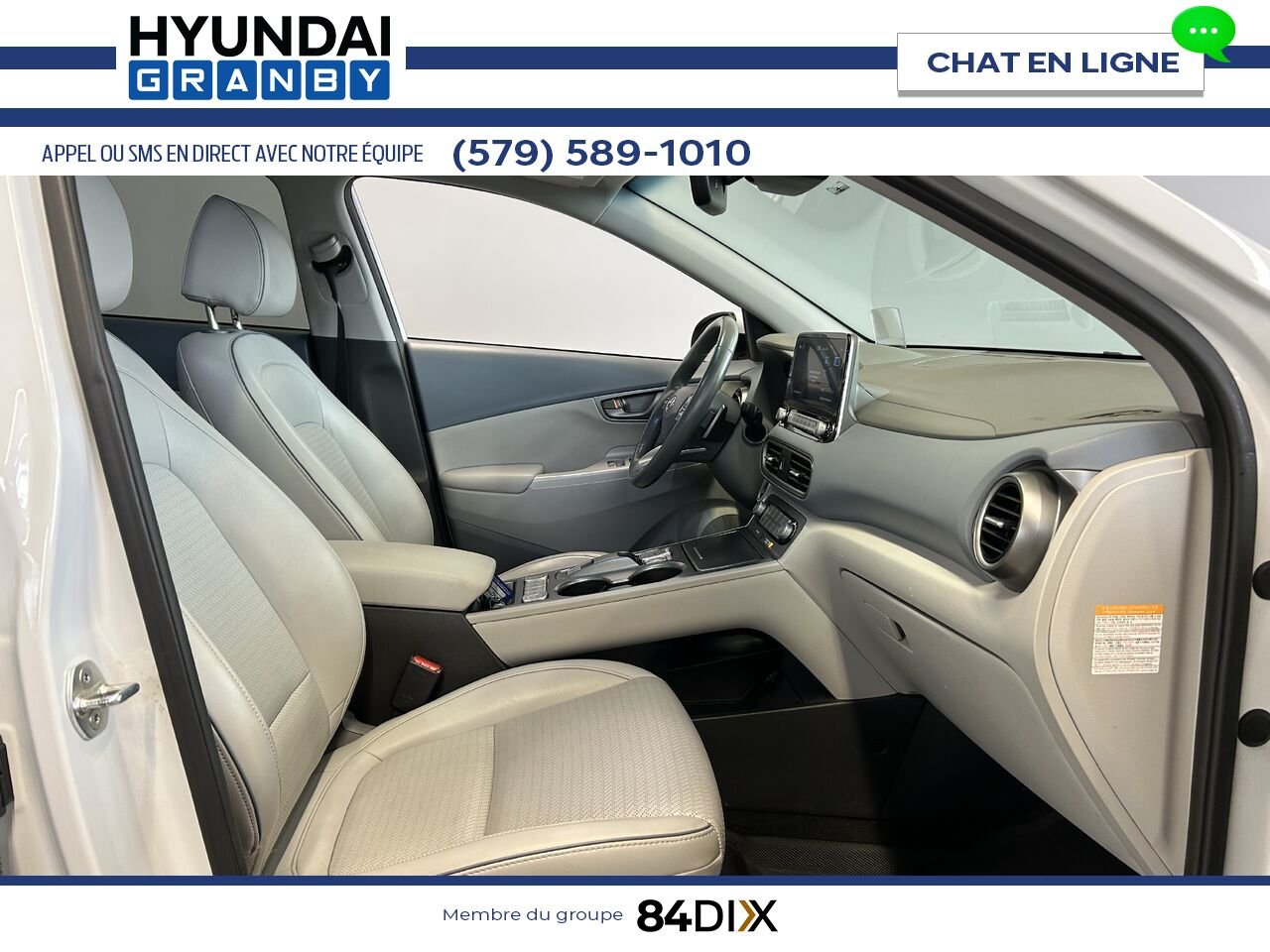 Hyundai Kona électrique 2020 Blanc Granby - photo #18
