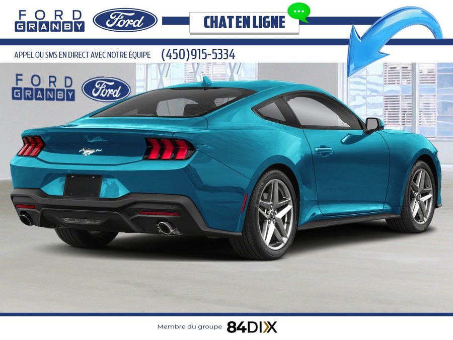 Ford Mustang EcoBoost à toit fuyant 2026 Bleu Adriatique métallisé