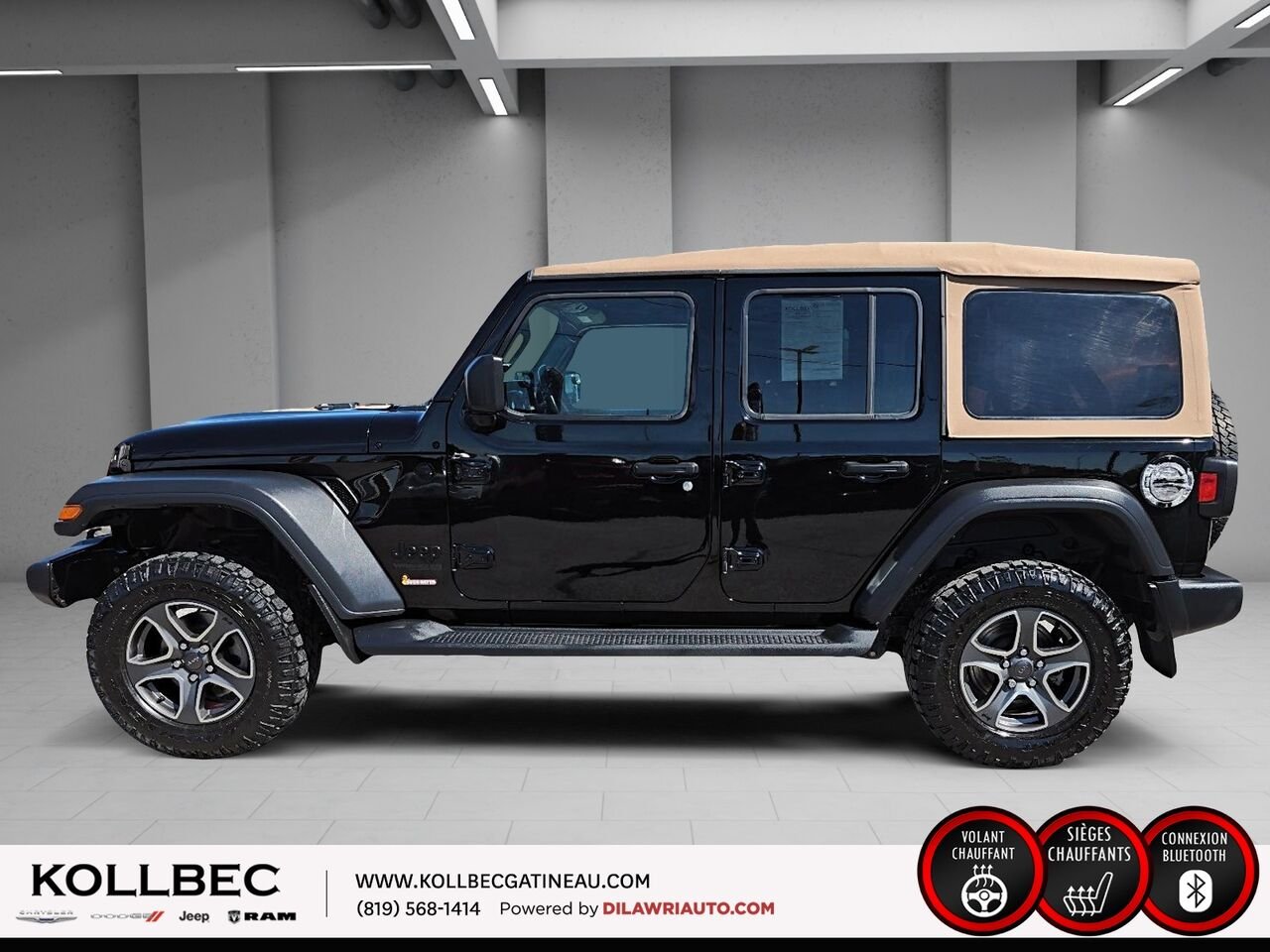 2020 JEEP WRANGLER UNLIMITED 26532 | Sport Noir et Havane 4x4 Black Gatineau - photo #17