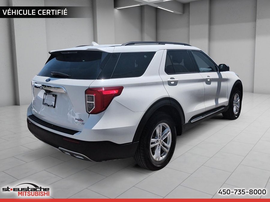 2022 Ford Explorer XLT, AWD-TURBO-CUIR-SIÈGES ET VOLANT CHAUFFANTS-CARPLAY White