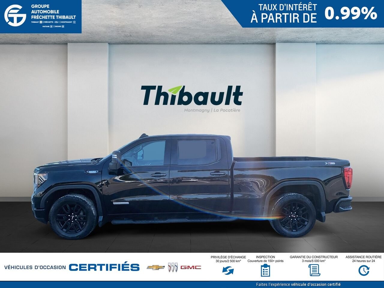 GMC SIERRA Elevation cabine multiplace 4RM 157 po 2024 Noir Montmagny - photo #4