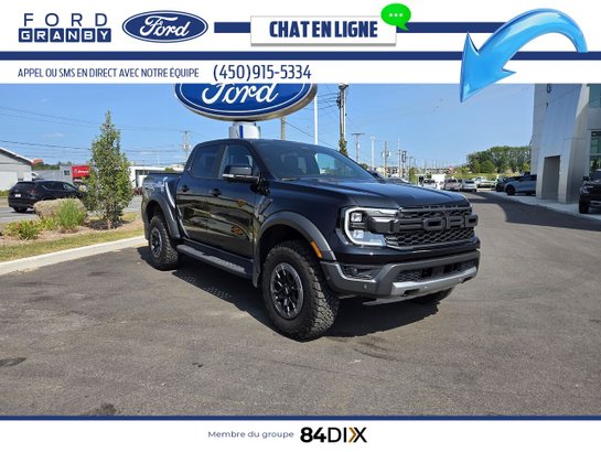 Ford RANGER Raptor cabine SuperCrew 4RM caisse de 5 pi 2024 Noir