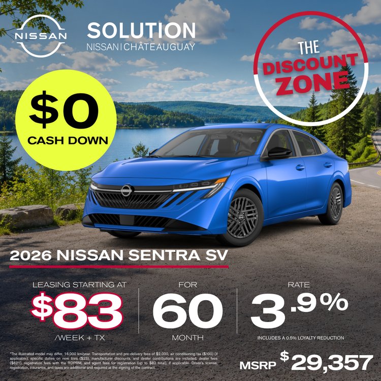 Solution nissan promo AOUT Sentra S 2026 EN