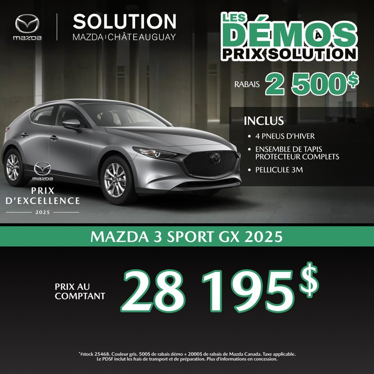 Solution mazda promo mai MAZDA 3 GX 2025 FR
