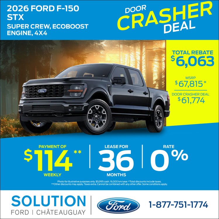 Solution ford promo avril F 150 STX 2026 EN 2