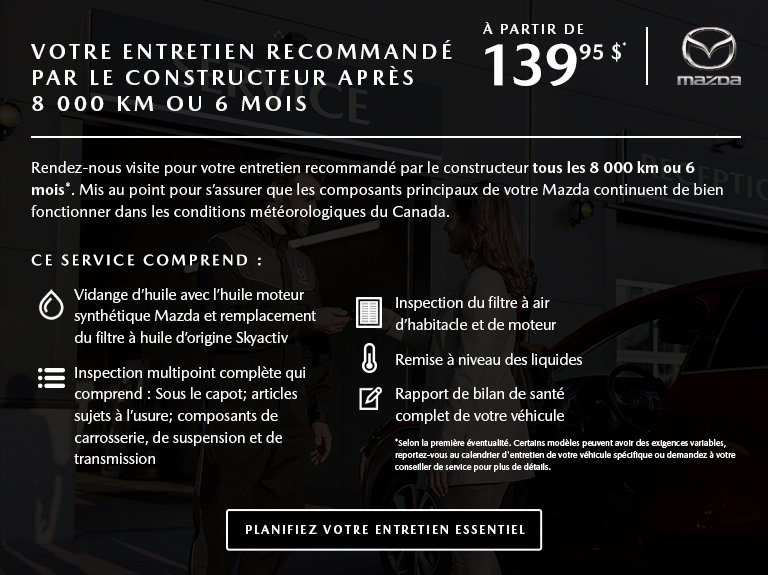 Mazda entretien accueil juillet 2026