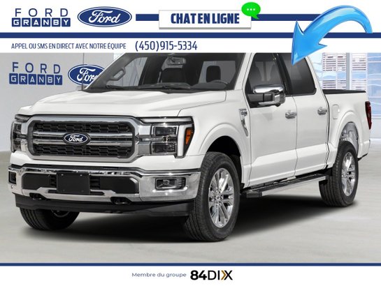 Ford F-150 LARIAT cabine SuperCrew 4RM caisse de 5,5 pi 2026 Blanc Oxford
