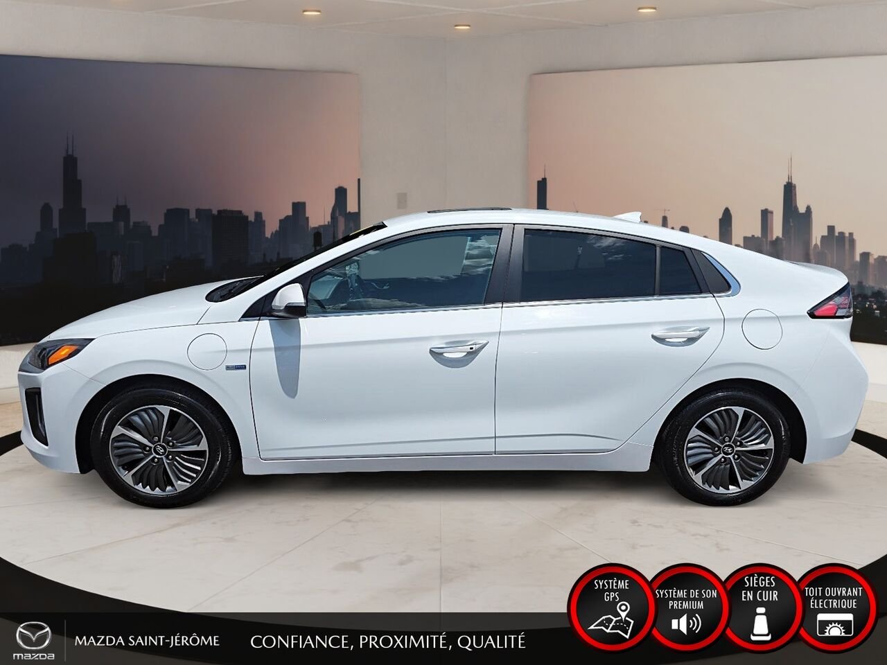 2020 Hyundai Ioniq hybride rechargeable Ultimate | TOIT OUVRANT | CUIR | White Saint-Jérôme - photo #10