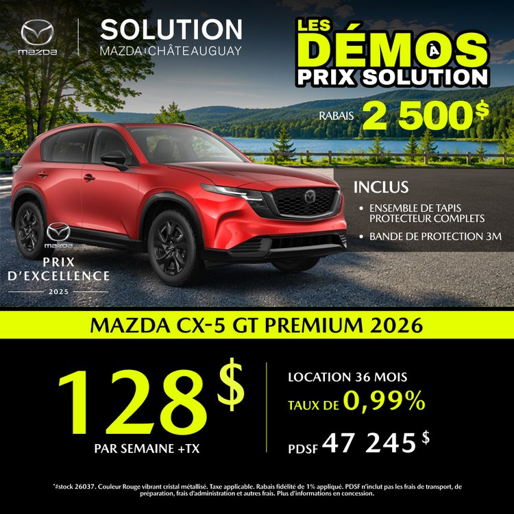 Solution mazda promo juillet CX 5 GT 2026 FR