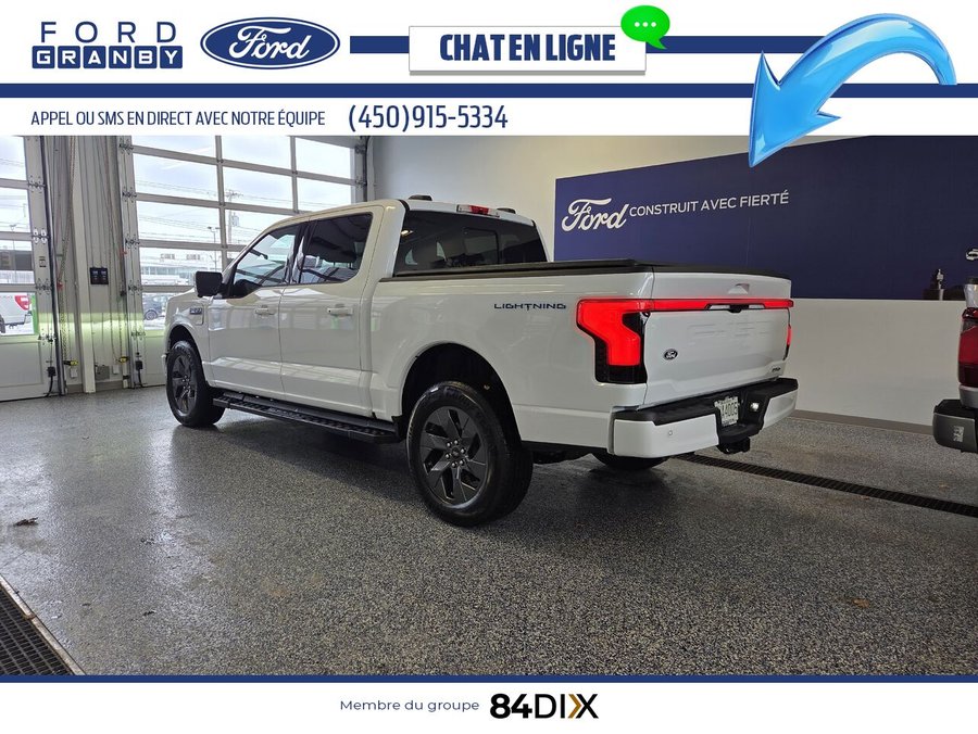 Ford F-150 LIGHTNING LARIAT, CUIR, TOIT LARIAT SuperCrew 4RM caisse de 5,5 pi 2025 Blanc