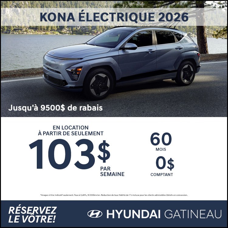 Hyundai gatineau promo KONA 2026 juillet FR
