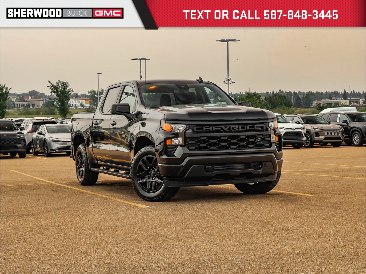 2023 Chevrolet Silverado 1500 4WD Crew Cab 147 Custom Black Sherwood Park - photo #0