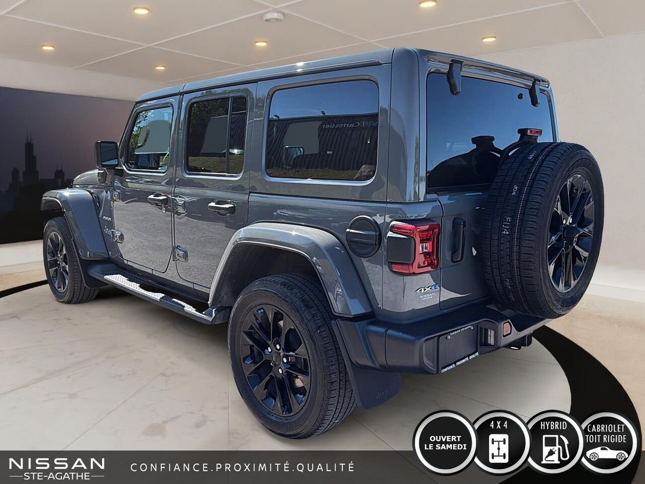 Jeep Wrangler 4xe Unlimited Sahara | 4x4 | CUIR | CARPLAY | 2022 Gris Saint-Jérôme - photo #4