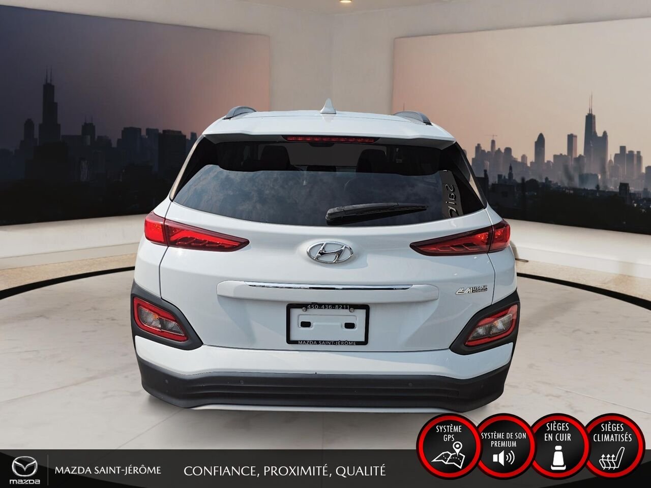 Hyundai Kona électrique Ultimate | TOIT OUVRANT | CUIR | 2021 Blanc Saint-Jérôme - photo #6