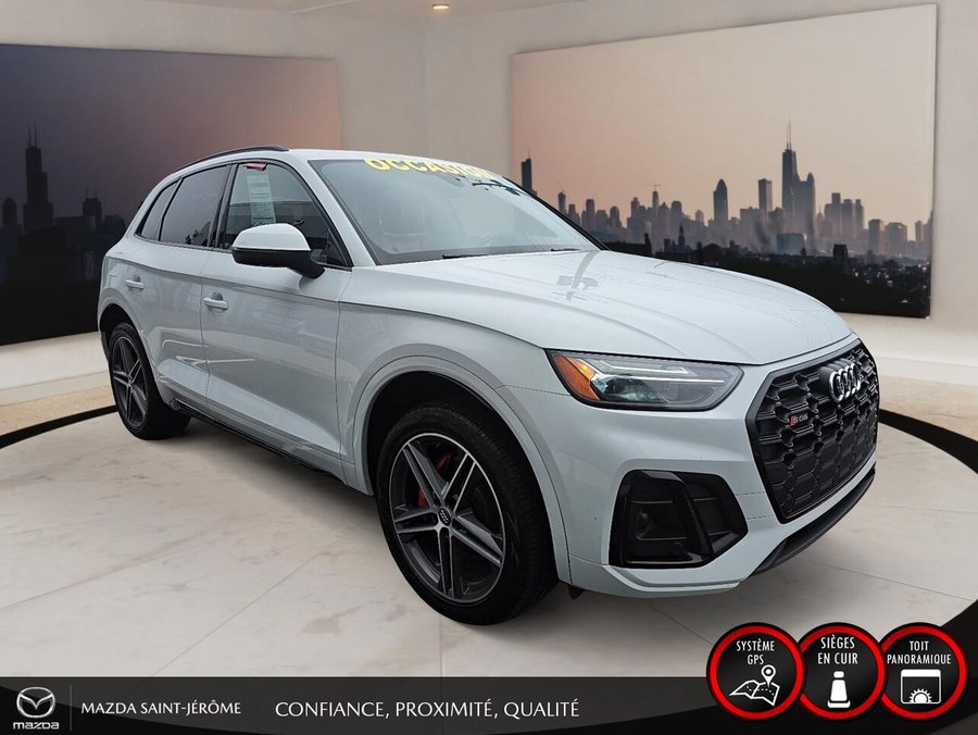 Audi SQ5 Progressiv 3.0 TFSI quattro | CUIR ROUGE | TOIT PANO | 2022 Blanc
