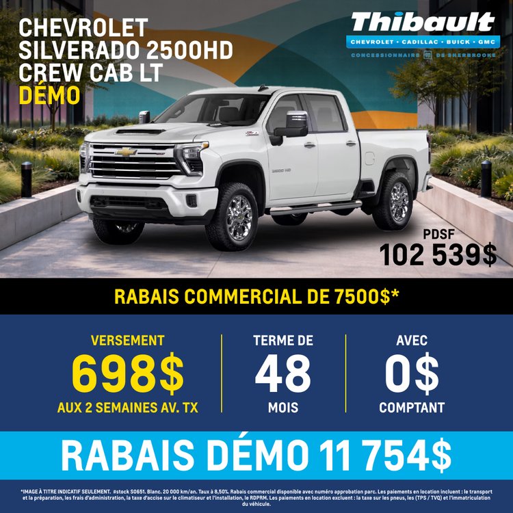 Thibault sherbrooke promo mai chevrolet silverado 2500HD 2025 FR