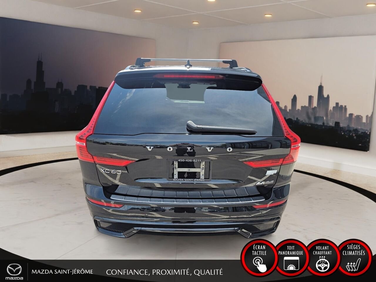 2022 Volvo XC60 Recharge T8 R-Design hybride rechargeable | POLESTAR | TOIT PANORAMIQUE | AWD | CUIR | Black Saint-Jérôme - photo #6