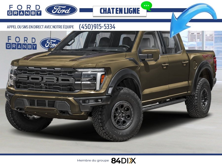 Ford F-150 Raptor SuperCrew 4RM caisse de 5,5 pi 2025 Vert abri
