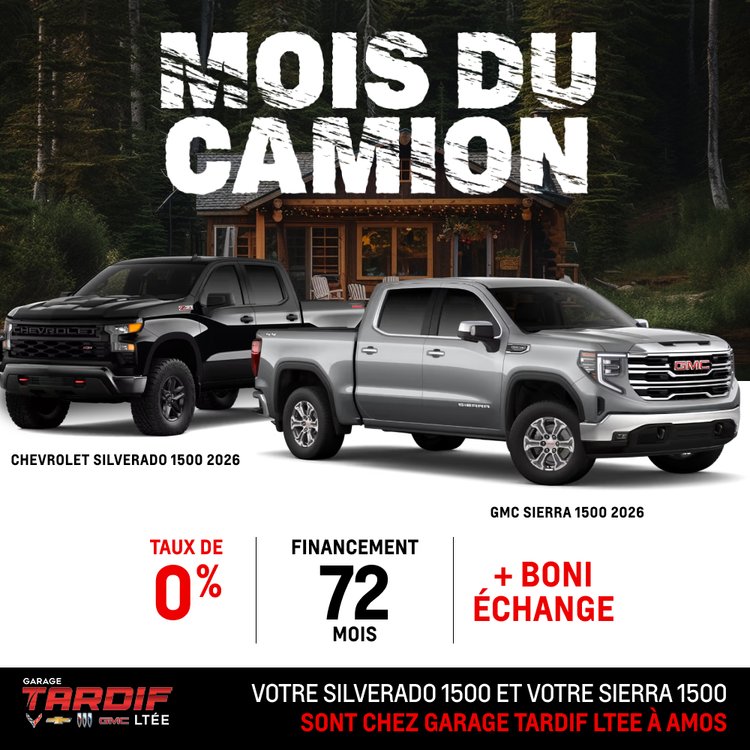 TARDIF promo mai Silverado Sierra FR