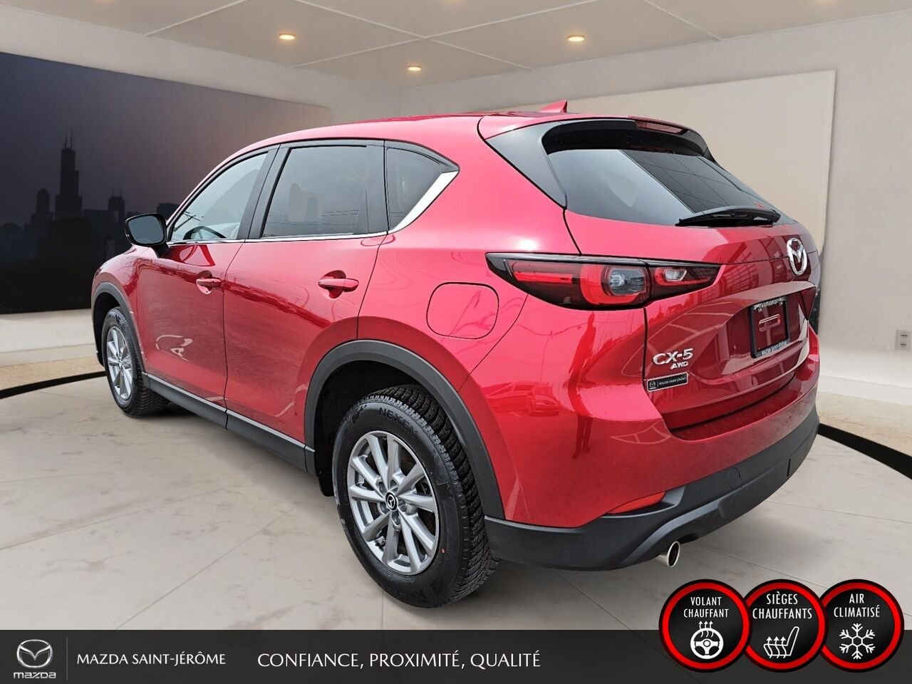 2025 Mazda CX-5 GS | CUIR | AWD | MAGS | Red Saint-Jérôme - photo #9