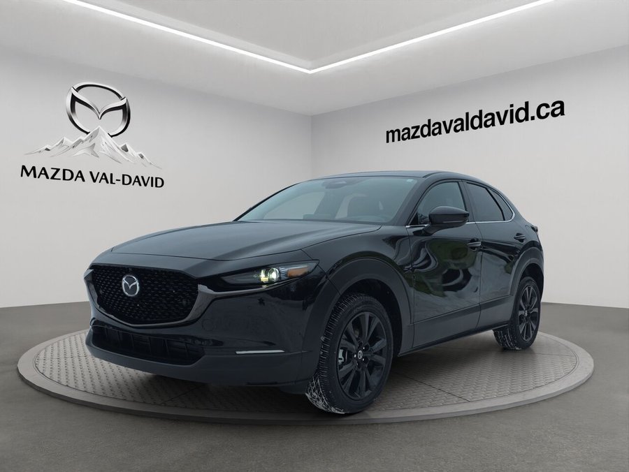 2025 Mazda CX-30 GT turbo, awd, toit ouvrant, Écran 360 degré, Navigation, chargeur sans fil pour cellulaire Jet Black Mica