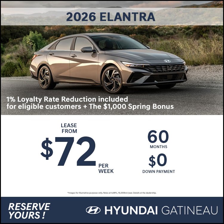 Hyundai gatineau promo ELANTRA 2026 mai EN