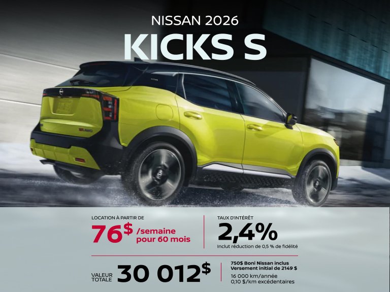Nissan blainville Accueil juillet KICKS S