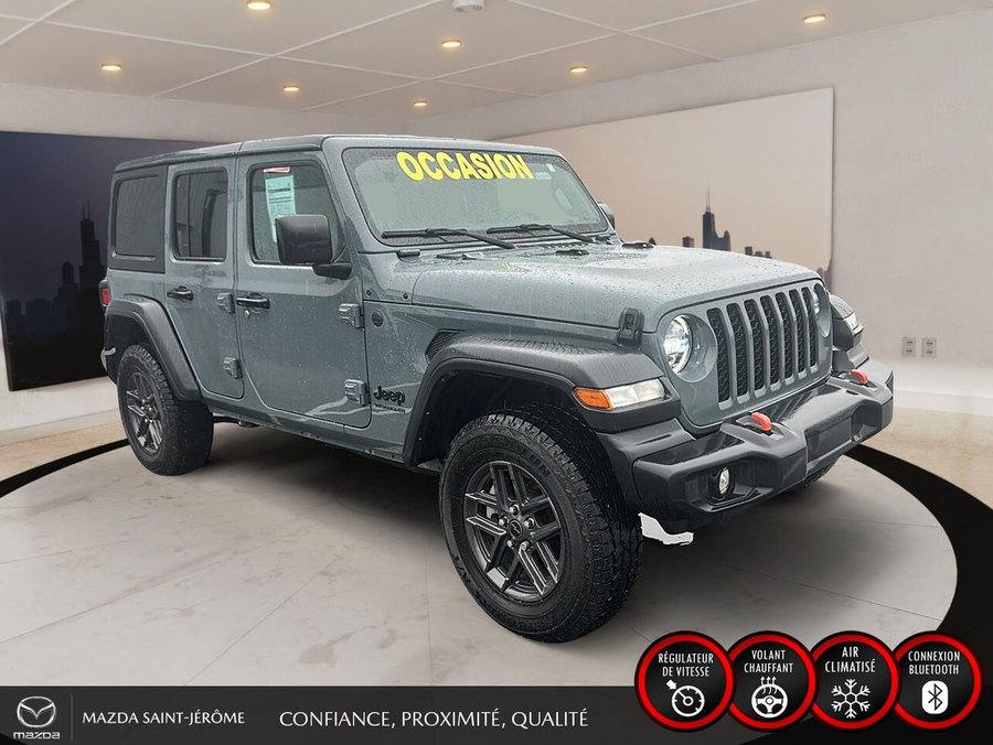 Jeep Wrangler Sport S | 4X4 | BAS KM | DÉCAPOTABLE 2024 Gris