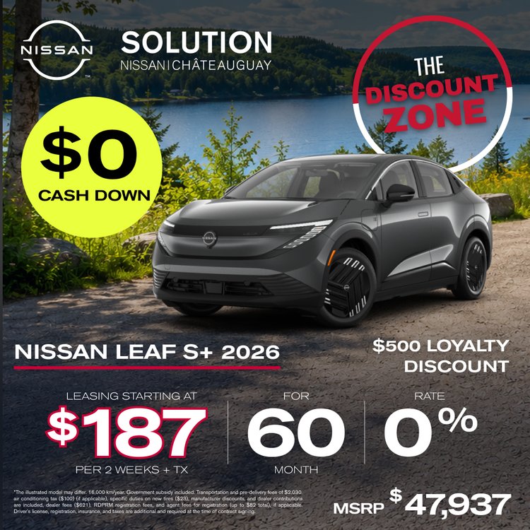 Solution nissan promo JUILLET leaf S Plus 2026 EN